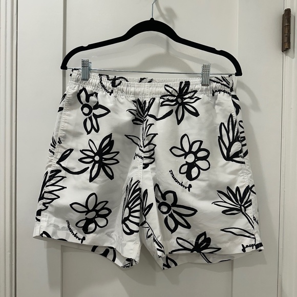 Jacquemus Le Maillot Peinture Swim Shorts With Floral Print In White - Picture 4 of 5